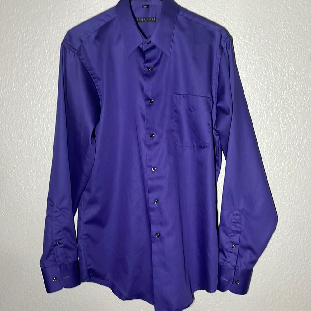 Geoffrey Beene sateen fitted button down dress shirt